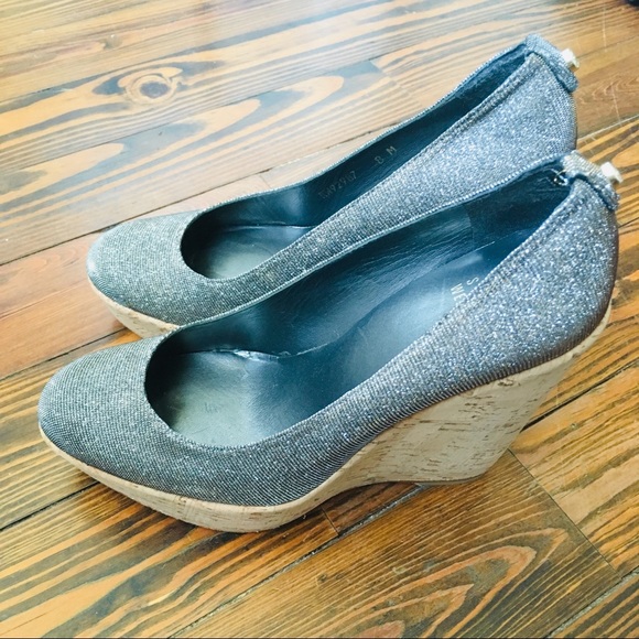 Stuart Weitzman Shoes - Sparkly Stuart Weitzman Corkswoon Platform Wedges